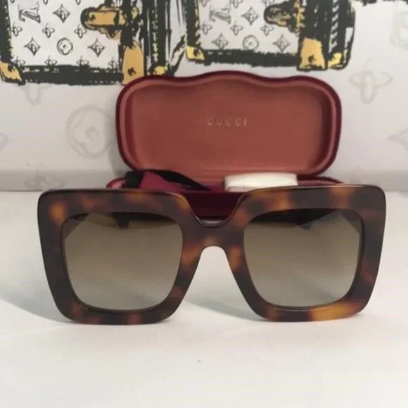 New Authentic Gucci Tortoise Shell Sunglasses GG0328s 002 display picture 2